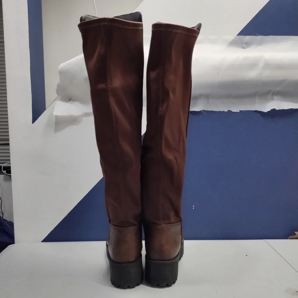 Dirty Laundry Maybellene Over-The-Knee Boots Women 8.5M Brown Round Toe Side Zip